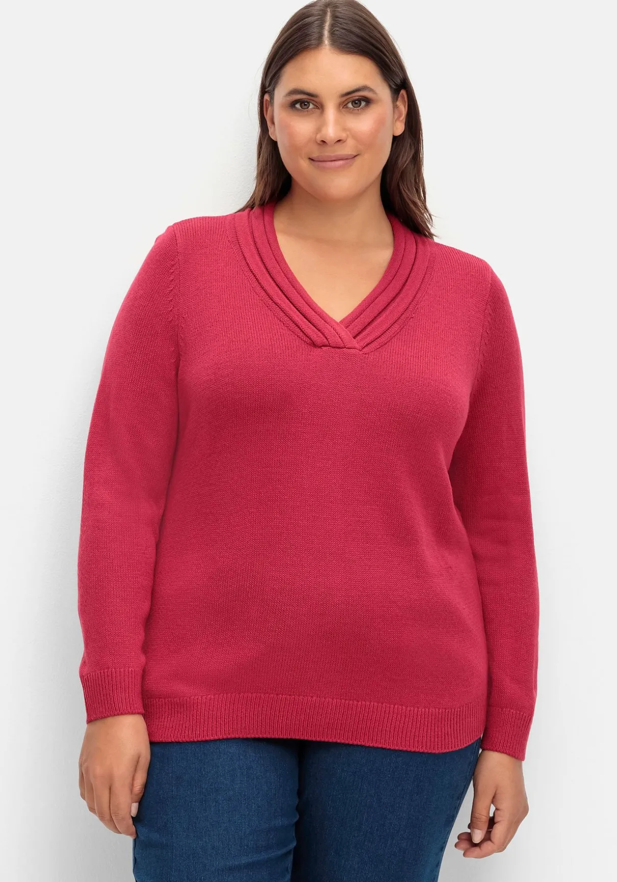 Pullover mit raffiniertem V-Ausschnitt