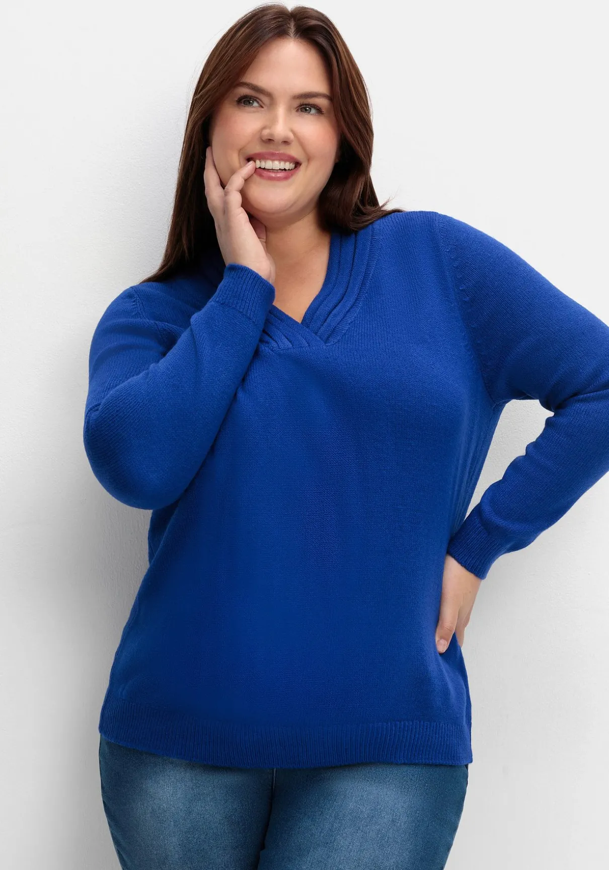 Pullover mit raffiniertem V-Ausschnitt