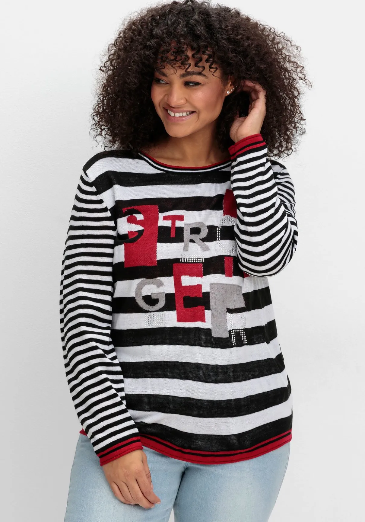 Pullover mit Ringeln und Glitzerdetails