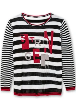 Pullover mit Ringeln und Glitzerdetails