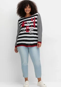 Pullover mit Ringeln und Glitzerdetails