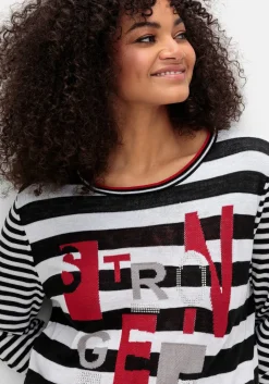 Pullover mit Ringeln und Glitzerdetails