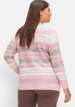 Pullover mit Stehkragen und Blockstreifen