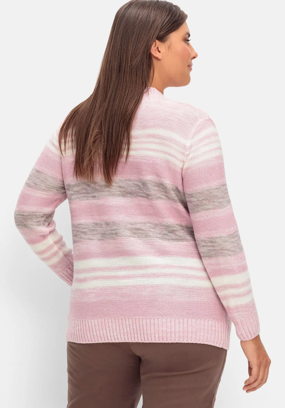 Pullover mit Stehkragen und Blockstreifen