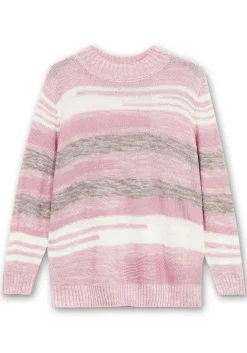 Pullover mit Stehkragen und Blockstreifen