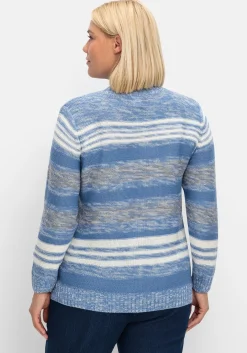 Pullover mit Stehkragen und Blockstreifen
