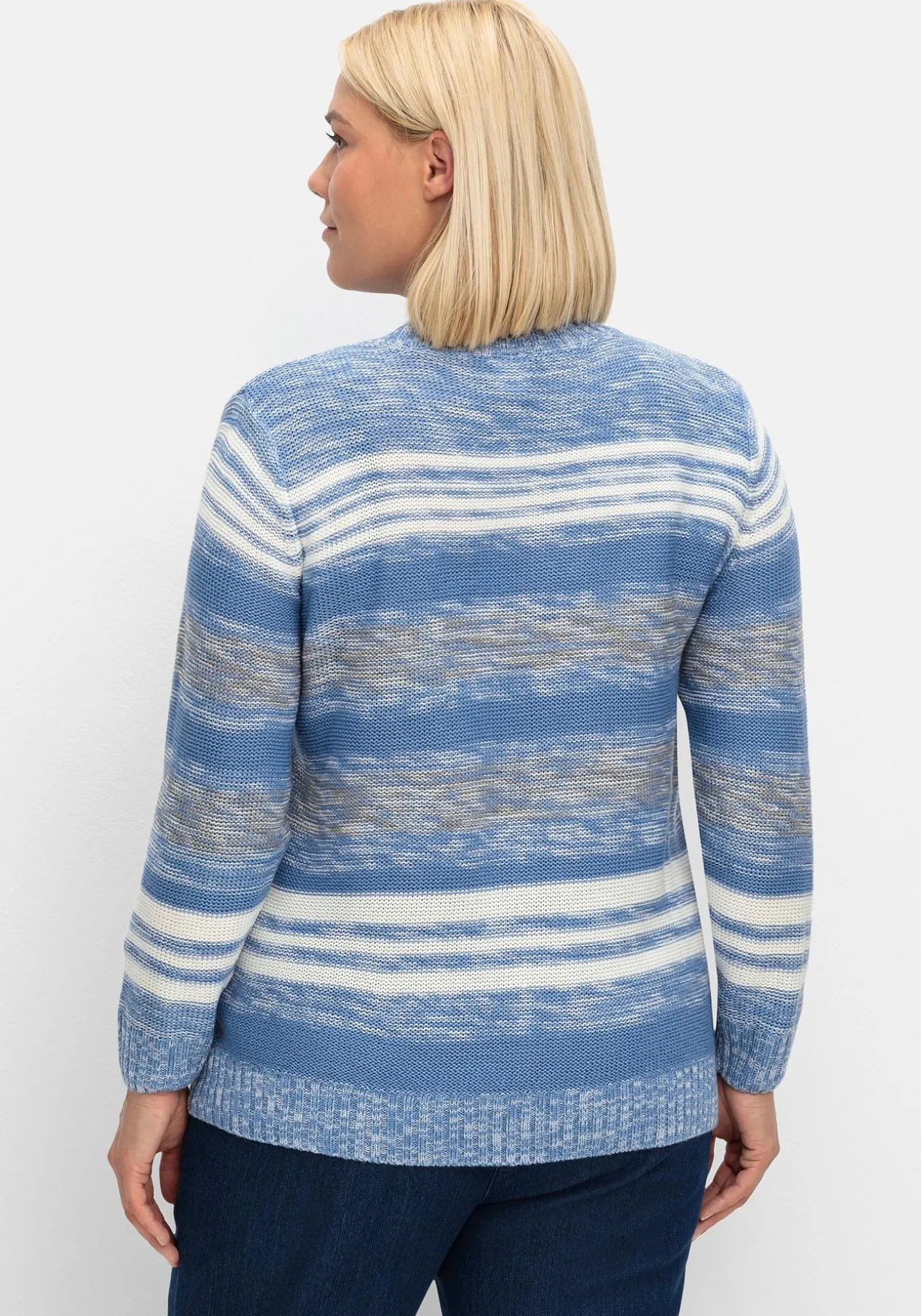 Pullover mit Stehkragen und Blockstreifen