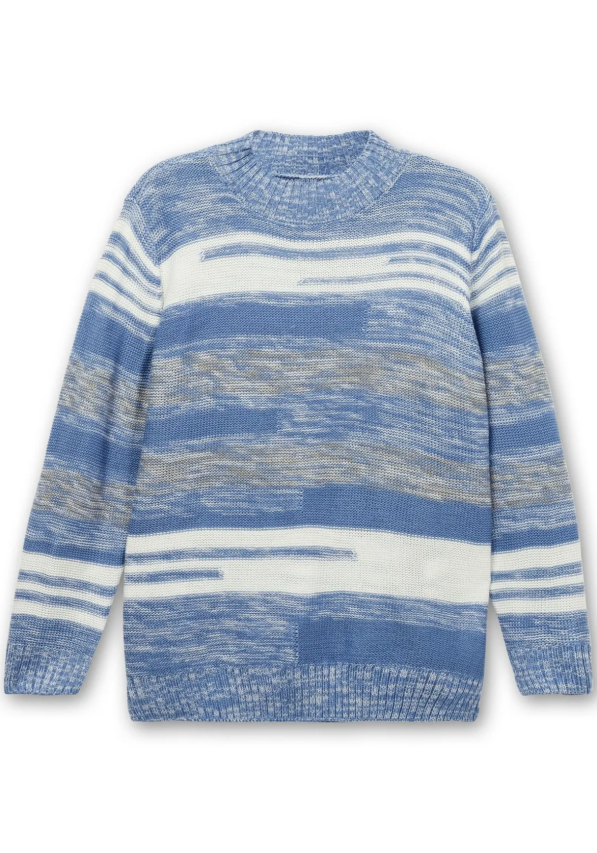 Pullover mit Stehkragen und Blockstreifen