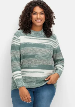 Pullover mit Stehkragen und Blockstreifen