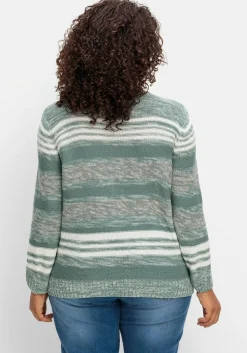 Pullover mit Stehkragen und Blockstreifen