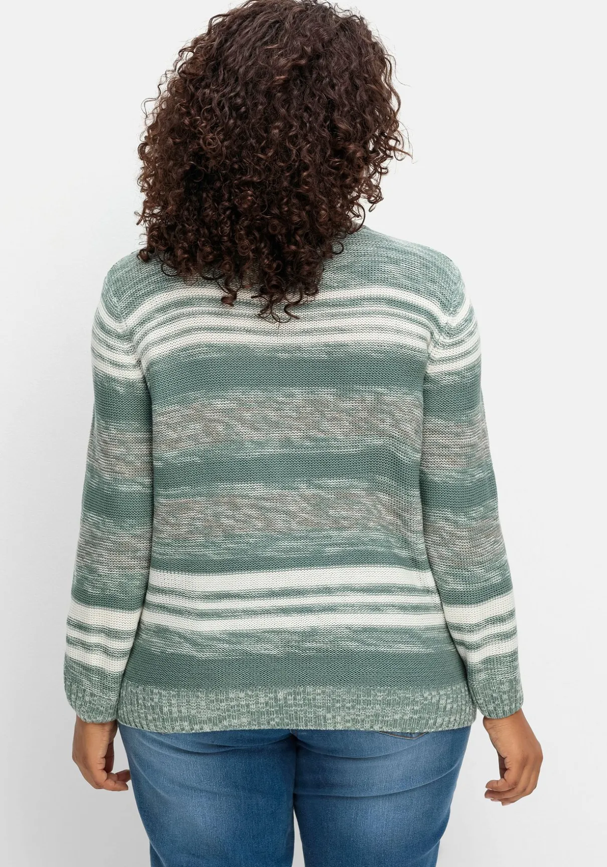 Pullover mit Stehkragen und Blockstreifen