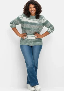 Pullover mit Stehkragen und Blockstreifen