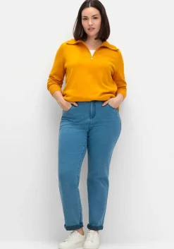 Pullover mit Troyerkragen und Reißverschluss