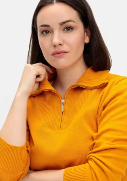 Pullover mit Troyerkragen und Reißverschluss
