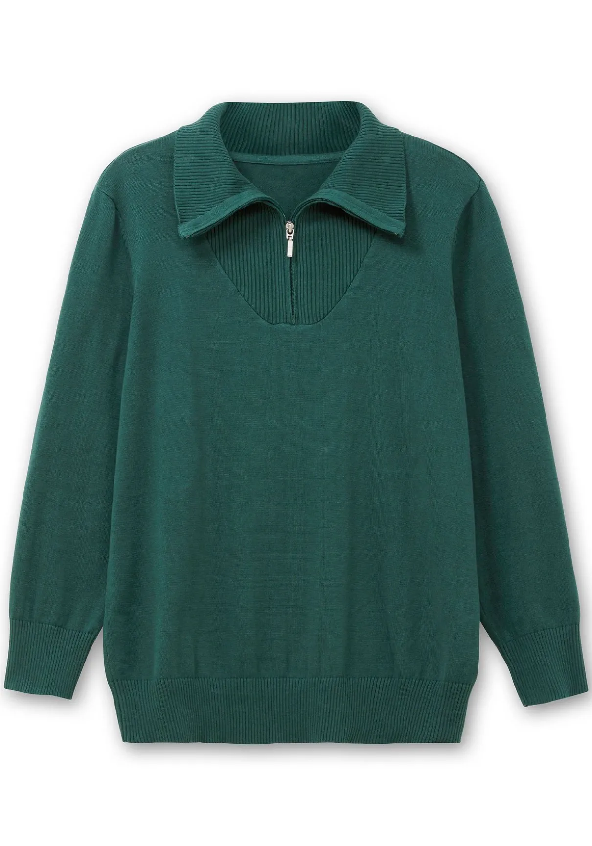 Pullover mit Troyerkragen und Reißverschluss