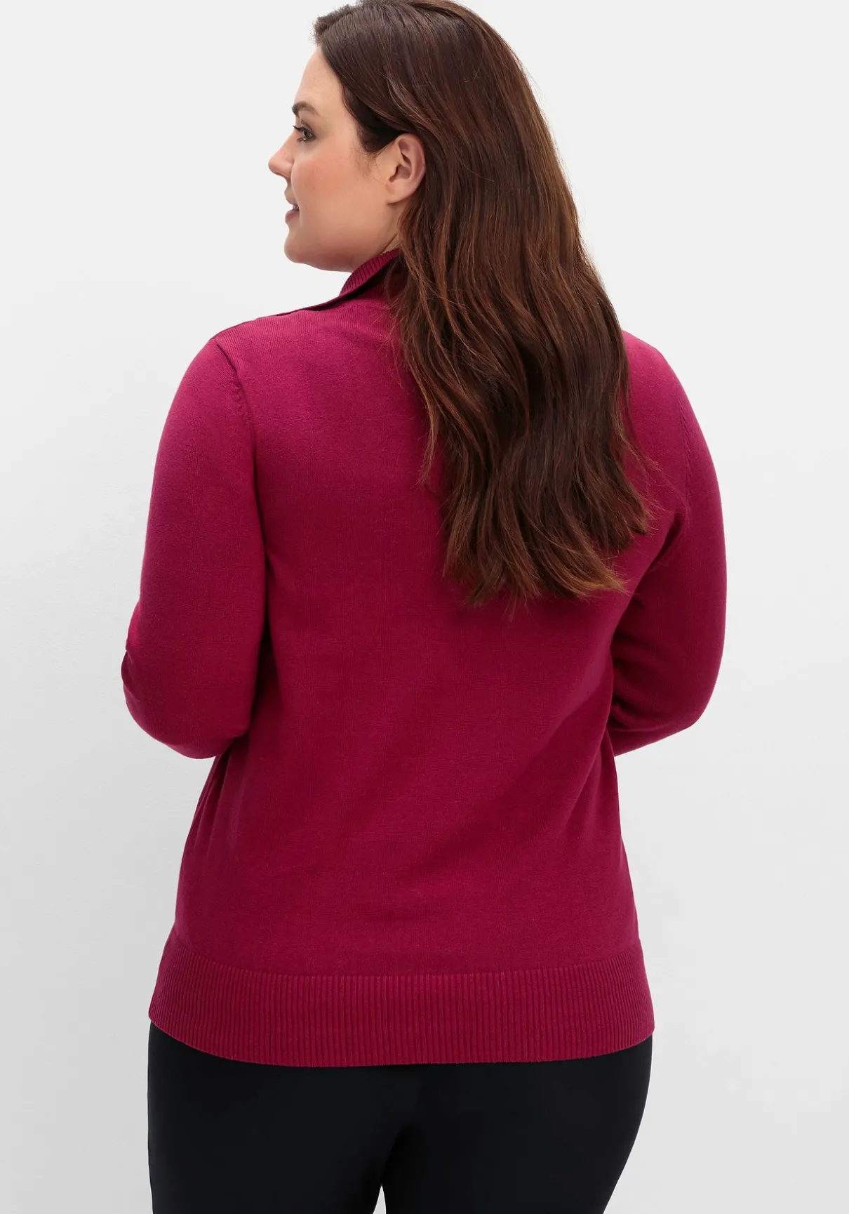 Pullover mit Troyerkragen und Reißverschluss