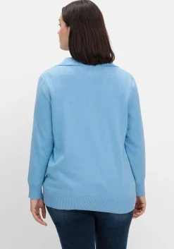 Pullover mit Troyerkragen und Reißverschluss