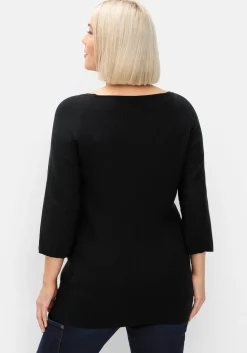 Pullover mit V-Ausschnitt, in Rippstruktur