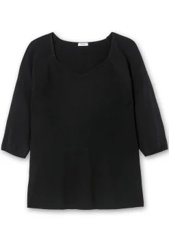 Pullover mit V-Ausschnitt, in Rippstruktur