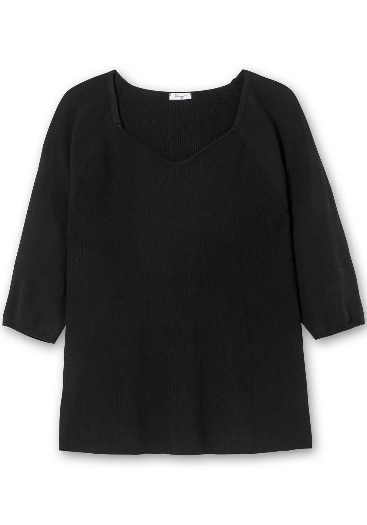 Pullover mit V-Ausschnitt, in Rippstruktur