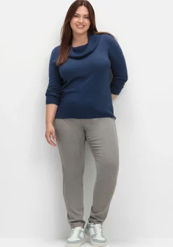 Pullover mit weitem Wasserfall-Rollkragen