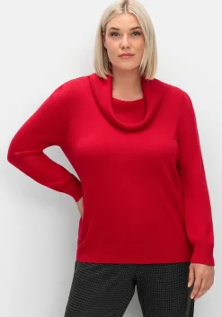 Pullover mit weitem Wasserfall-Rollkragen