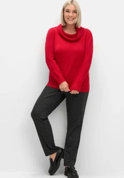 Pullover mit weitem Wasserfall-Rollkragen