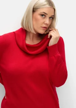 Pullover mit weitem Wasserfall-Rollkragen