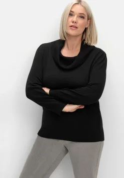 Pullover mit weitem Wasserfall-Rollkragen
