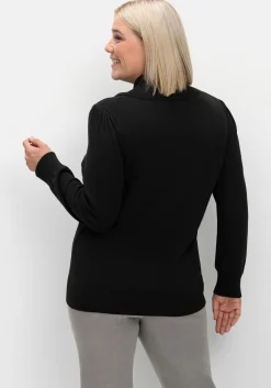 Pullover mit weitem Wasserfall-Rollkragen