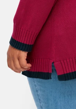 Pullover mit Wording im Intarsienstrick