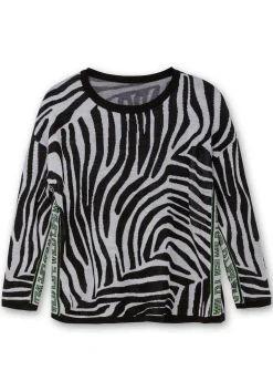 Pullover mit Zebramuster und Kontrastdetails