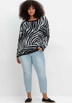 Pullover mit Zebramuster und Kontrastdetails