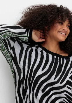 Pullover mit Zebramuster und Kontrastdetails
