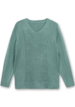 Pullover mit Zopfstrickmuster im Vorderteil