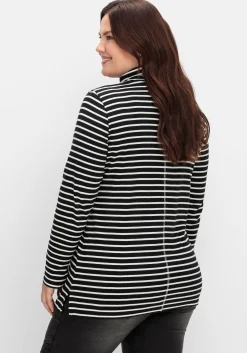 Ringelshirt mit Rollkragen, in Rippqualität