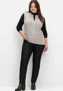 Ärmellose Strickweste mit Reißverschluss