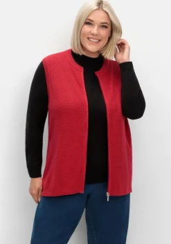 Ärmellose Strickweste mit Reißverschluss