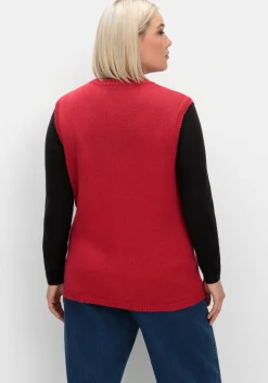 Ärmellose Strickweste mit Reißverschluss