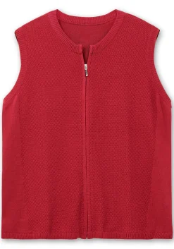 Ärmellose Strickweste mit Reißverschluss