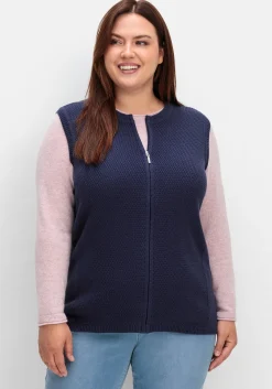 Ärmellose Strickweste mit Reißverschluss