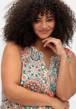 Ärmelloses Blusentop mit Mandala-Print