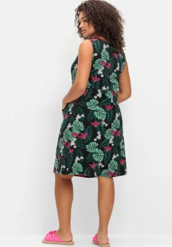 Ärmelloses Jerseykleid mit Fronttaschen