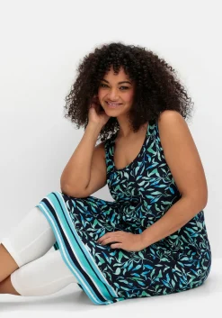 Ärmelloses Jerseykleid mit Fronttaschen