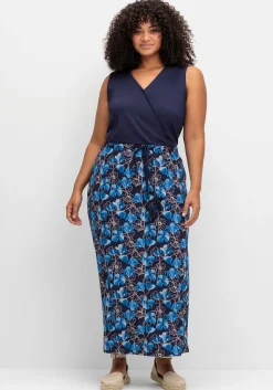 Ärmelloses Maxikleid in Wickeloptik