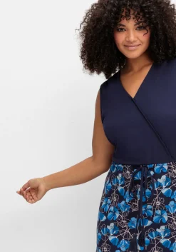 Ärmelloses Maxikleid in Wickeloptik