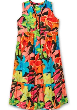 Ärmelloses Maxikleid mit Blumenprint