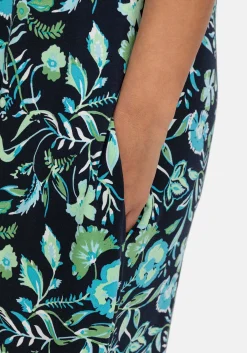Ärmelloses Midi-Jerseykleid mit Ornamentprint
