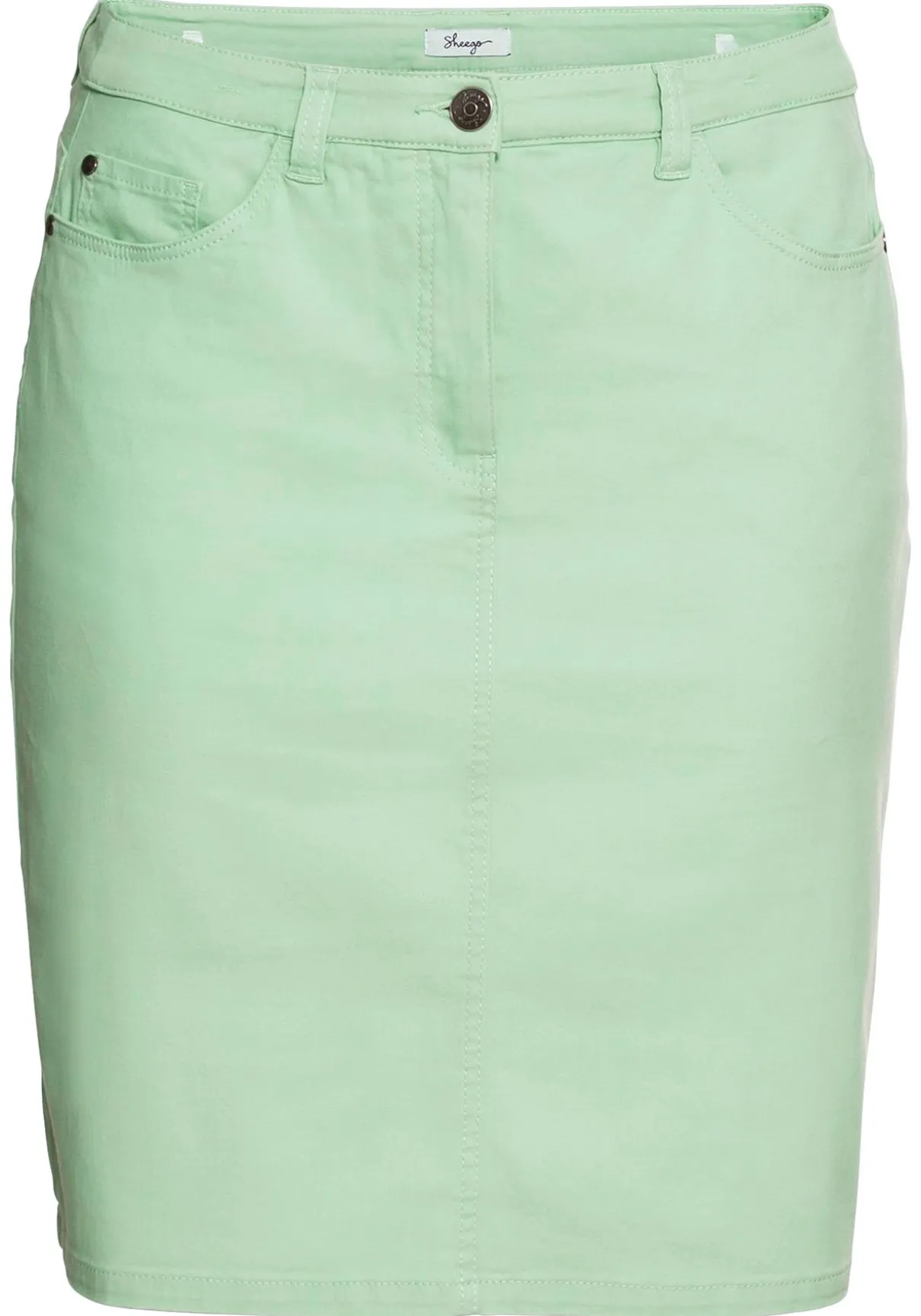 Rock in kniefreier Länge, aus Baumwoll-Twill