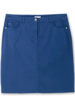 Rock in kniefreier Länge, aus Baumwoll-Twill